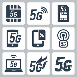 5g or 5th generation mobile network related icon vector