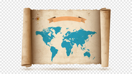 Old world map flat ancient Royalty Free Vector Image