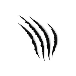 black bloody claw animal scratch scrape track icon Vector Image