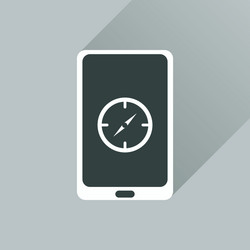 flat web icon with long shadow mobile navigation vector image