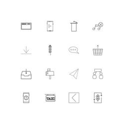 internet of things linear thin icons set outlined vector image