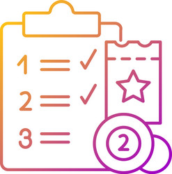 Lottery session program gradient linear icon vector