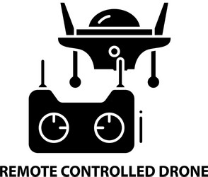 Remote controlled drone icon black sign vector