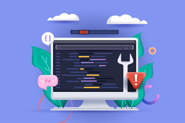 3D Coding Concept - Software Development vector image