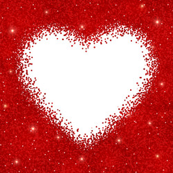 love heart background with red sparkles vector