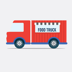 Side view food truck car vector