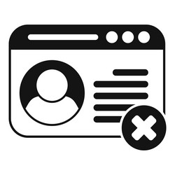 user account being deleted from website database vector image