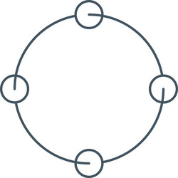 cyclic rotation linear icon four circles instead vector image