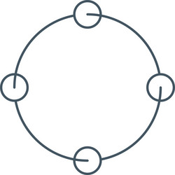 cyclic rotation linear icon four circles instead vector