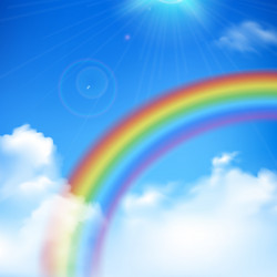 Rainbow realistic background Royalty Free Vector Image