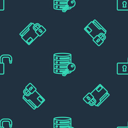 set line server security with key folder and lock vector image