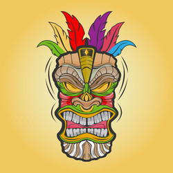 tiki mask with premium quality stock vector