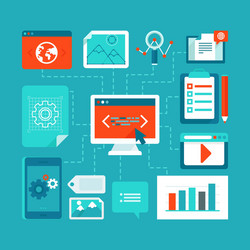 web development and coding vector image