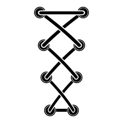 black shoelace icon isolated on white background