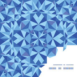 blue triangle texture frame corner pattern vector image