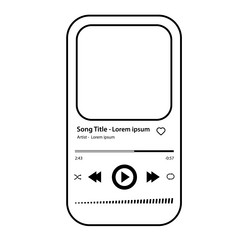 music player song plaque with buttons loading bar vector image