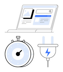 digital efficiency concept with website interface vector image