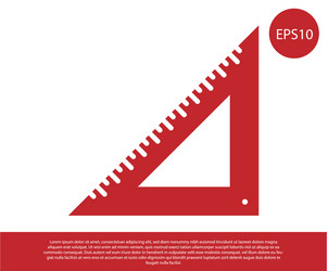 red triangular ruler icon isolated on white vector image