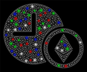 bright mesh network ethereum credit clock vector image
