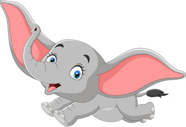 Cartoon Baby Elephant Jumping Vector Image