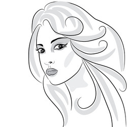 Elegant Girl Sketch Portrait Vector Image