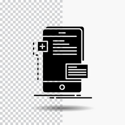 Frontend interface mobile phone developer glyph vector