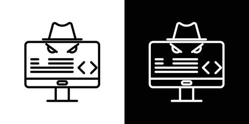 hacker icon set on white background vector image
