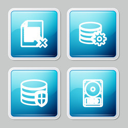 set line delete file document setting database vector image