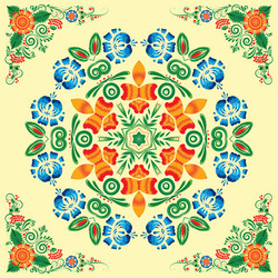 Seamless pattern with floral ornament vector