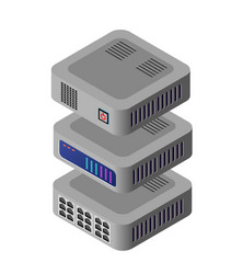 single server network technology connection vector image