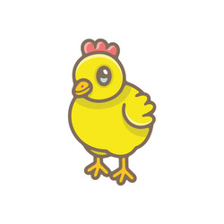 Cute little baby chick isolated on a white Vector Image