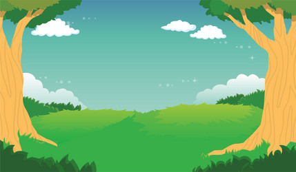 Landscape green summer forest Royalty Free Vector Image