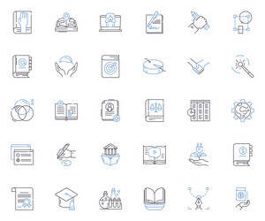 People psychology line icons collection vector