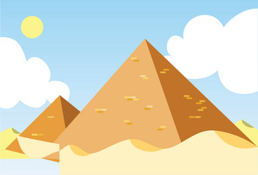 Pyramid of giza flat design landmark Royalty Free Vector
