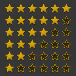 Simple rating stars on dark background vector