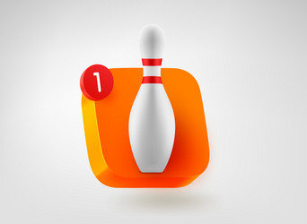 bowling app button concept 3d mobile application vector image