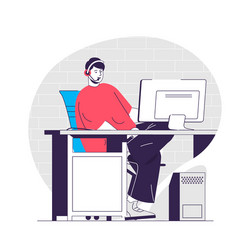 saas web concept programmer uses programs vector image