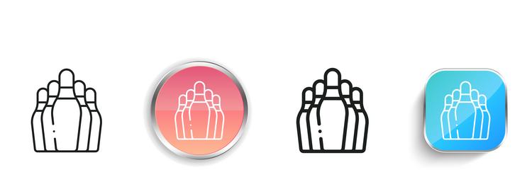 bowling pin icon thin linear regular and button vector image