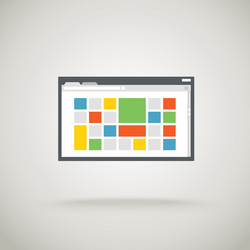 Browser window with color tile vector