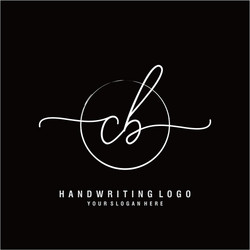 cb initial handwriting logo design Vector Image