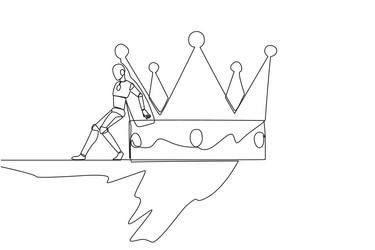 continuous one line drawing robot pushes a large vector image