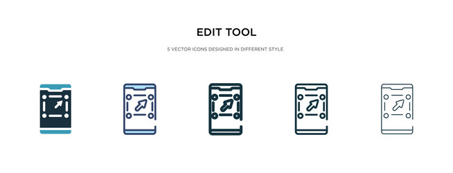 edit tool icon in different style two colored vector