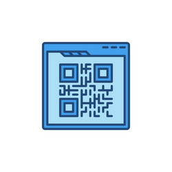 qr code and web browser concept colored vector