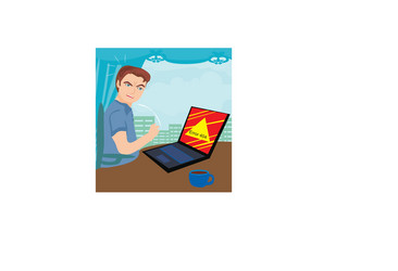 error 404 - computer bug at work vector