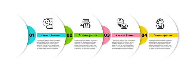 set line neural network chat bot artificial vector image