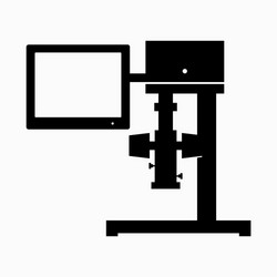 digital microscope with large touch screen display vector image