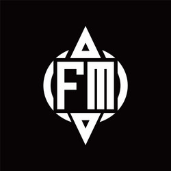 fm logo with circle rounded combine triangle top vector image