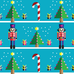 geometric xmas pattern with nutcracker vector