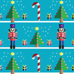 Geometric xmas pattern with nutcracker vector