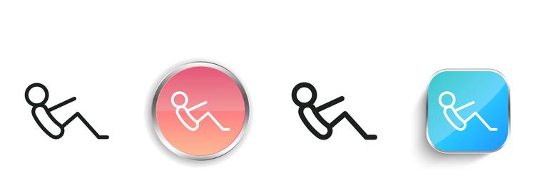 half icon thin linear regular and button style vector image